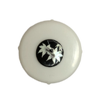 Button - 12MM Black/White Maple Leaf