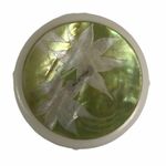 Button - 25mm Green/Maple Leaves