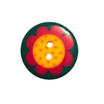 Button - 26mm Flower on Turquoise
