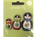 Stick-On Patches - Set of 3 Dolls