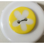 Button - 16mm Yellow Pastel Flower 