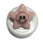 Button - 15mm Pink Flower Smiley Face