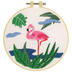 MAKE IT EMBROIDERY KIT -FLAMINGO 13.5 X 13.3CM
