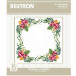 Tropical Flowers Table Topper Embroidery Kit