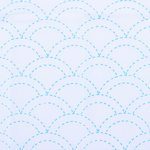 Sashiko Printed Cloth White - Waves 1