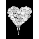 Velvet Poster Art - Heart Balloons