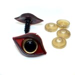 Toy Eyes 14mm Gold with Eyelids (pair)