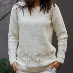 Texyarns - V Neck Jumper with Lace Border - Edie 656
