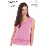 Naturally Exotic Jeans Top with Lace Edge N1336