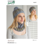 N1679 Ski Slope Crochet Beanie, Head Band & Neck Warmer