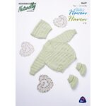 K659 Moss Stitch Stripe Crossover Cardigan with Matching Boots & Hat
