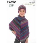 Naturally Exotic Crazy Days 12 Ply Poncho & Hat K748