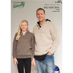 Farmily Tab Front Sweater in Naturally Big Natural 8 Ply or 14 Ply K1468