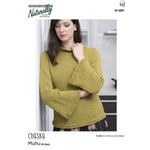 N1489 Women's Bell Sleeve Sweater in Chaska Muhu 8 Ply N1489