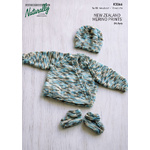 K3066 - Merino Prints Baby Jacket, Hat & Booties Pattern