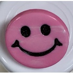 Button - 15mm Pink Smiley