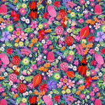 Fabric Piece - A4 Blue Bloom Beauty - 20cm x 112cm