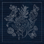 Australian Native Flowers – AN01 Sashiko Panel