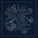 Australian Native Flowers – AN03 Sashiko Panel