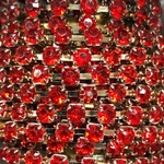 1mm Acrylic Rhinestone Chain - Red