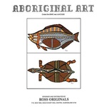  Graeme Ross Cross Stitch Chart - Aboriginal Art - Barramundi and Long-necked Tortoise