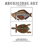 Aboriginal Art - Barramundi and Long-necked Tortoise
