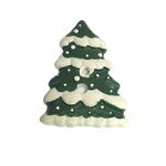 Button - Christmas Tree with Snow