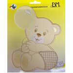 Iron on Motifs - Bear with Balloon Brown