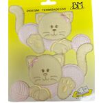 Iron on Motifs - Cat and Ball Pink
