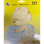 Iron on Motifs - Bear with Pot Blue