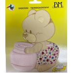 Iron on Motifs - Bear with Pot Pink