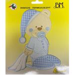 Iron on Motifs - Bear with Blanket Blue