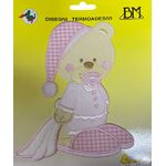Iron on Motifs - Bear with Blanket Pink