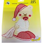 Iron on Motifs - Bear with Blanket Red