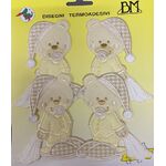 Iron on Motifs - Four Bears with Blankets Brown