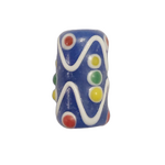 Bead - 15mm Barrel Royal Blue/Dots