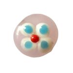 Bead - Flat Oval Pink/Flower