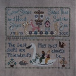 The Blue Flower Friendship Sampler Cross Stitch Pattern