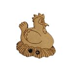 Button - Lasercut Chicken Roosting
