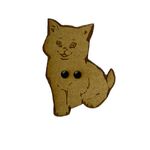 Button - 26mm Wooden Cat
