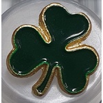 Button - 18mm Green Irish Luck Shamrock