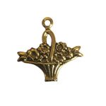 Charm - Flower Basket Small Gold