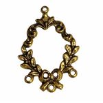 Charm - Oval Floral Wreath Gold