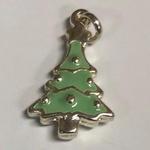 Charm - Silver/Green Christmas Tree