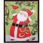 Fabric - Christmas Swirl Santa Panel