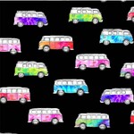 Fat Quarters -   Michael Miller - Good Vibes Only - CX9810-Blac-D - Magic Bus