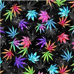 Cannabis Tie Dye - Black