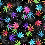Fat Quarters -   Michael Miller - Good Vibes Only - Cannabis Tie Dye - Black