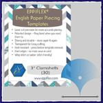 English Paper Piecing Template - 3" Clamshells - 30 Pieces