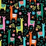 Fat Quarters - Culture Club - Painted Llamas - DCX9793-Black 